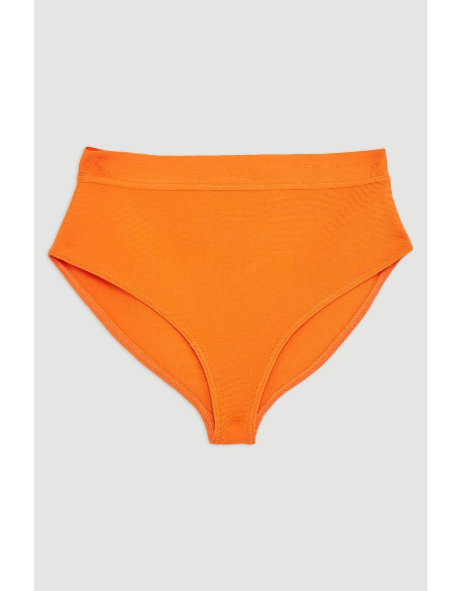 High Waisted Bandage Bikini Bottoms - 3