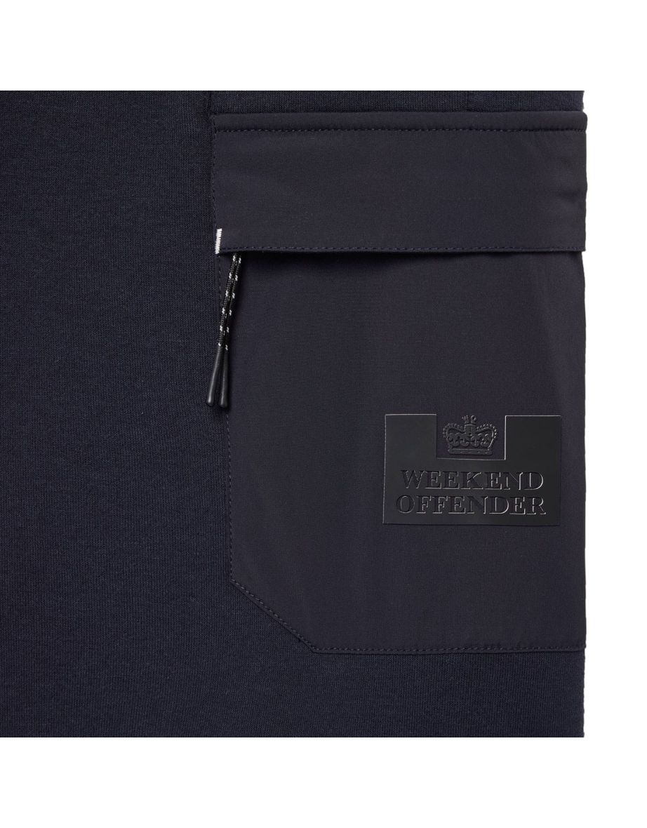 Men's Weekend Offender Estefano Polyamide Detail Joggers in Blue - 5