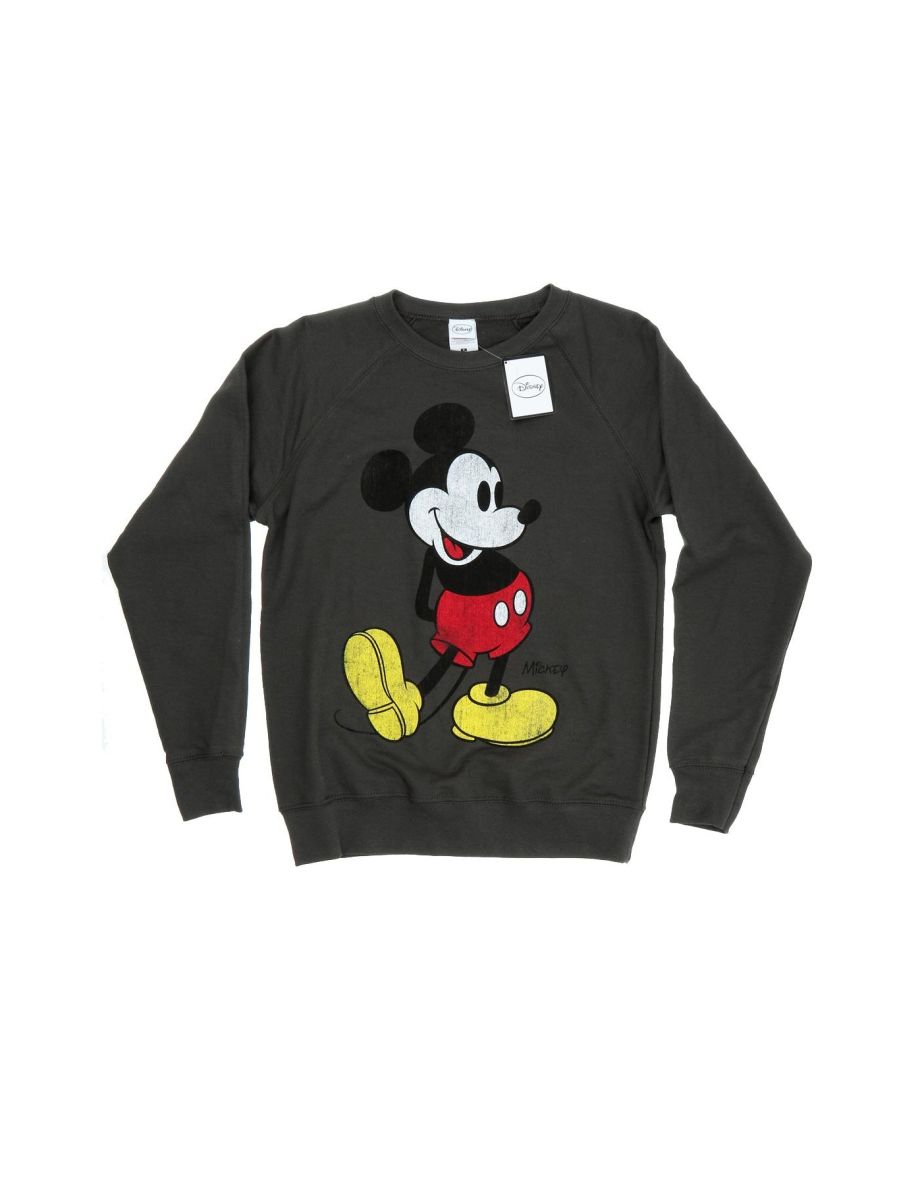 Disney Womens/Ladies Mickey Mouse Classic Kick Sweatshirt - Light Graphite - 3