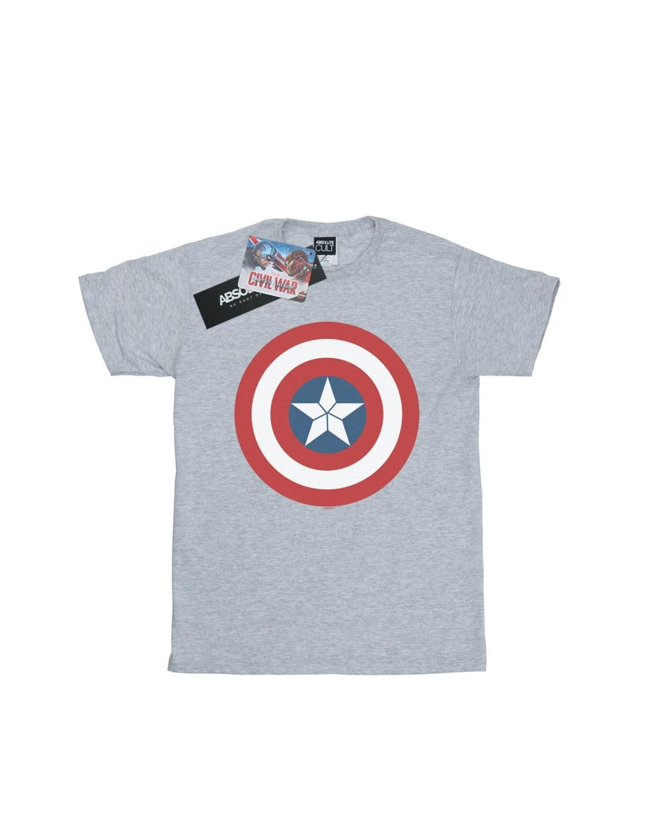 Marvel Boys Captain America Civil War Shield T-Shirt - Sports Grey - 1