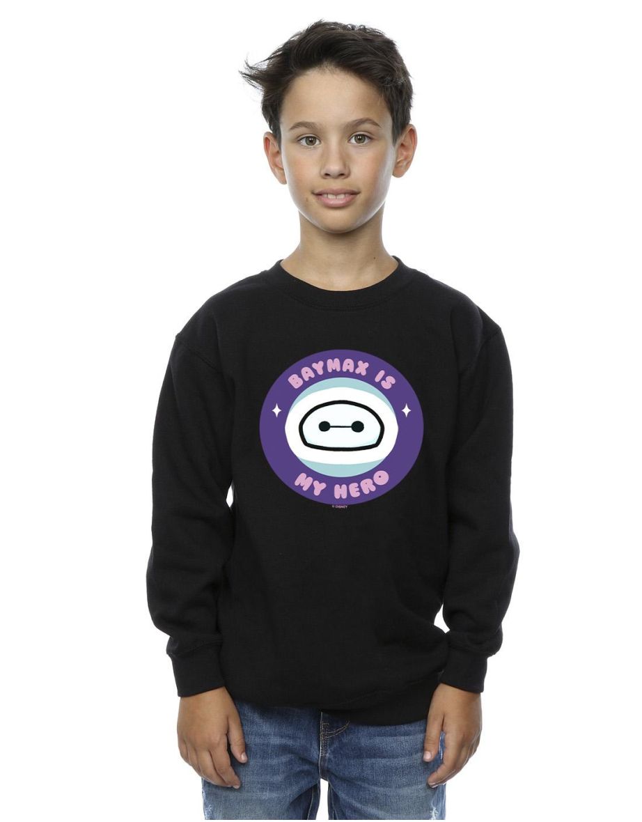 Disney Boys Big Hero 6 Baymax My Hero Pocket Sweatshirt - Black