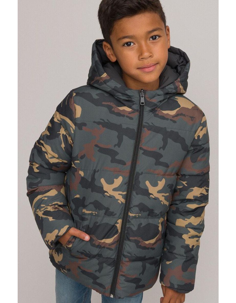 Recycled Reversible Padded Jacket with Hood