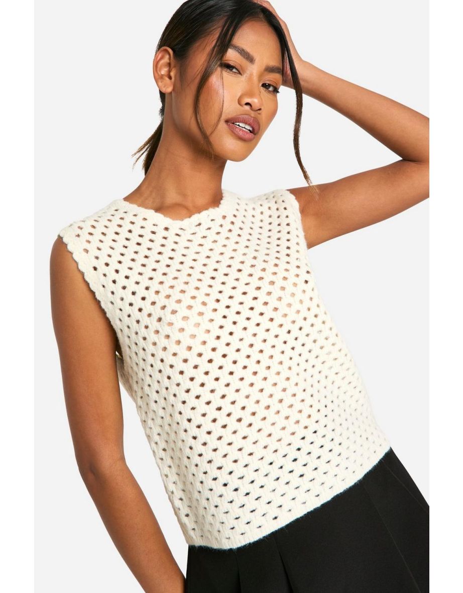 Knitted Hole Detail Tank - 3