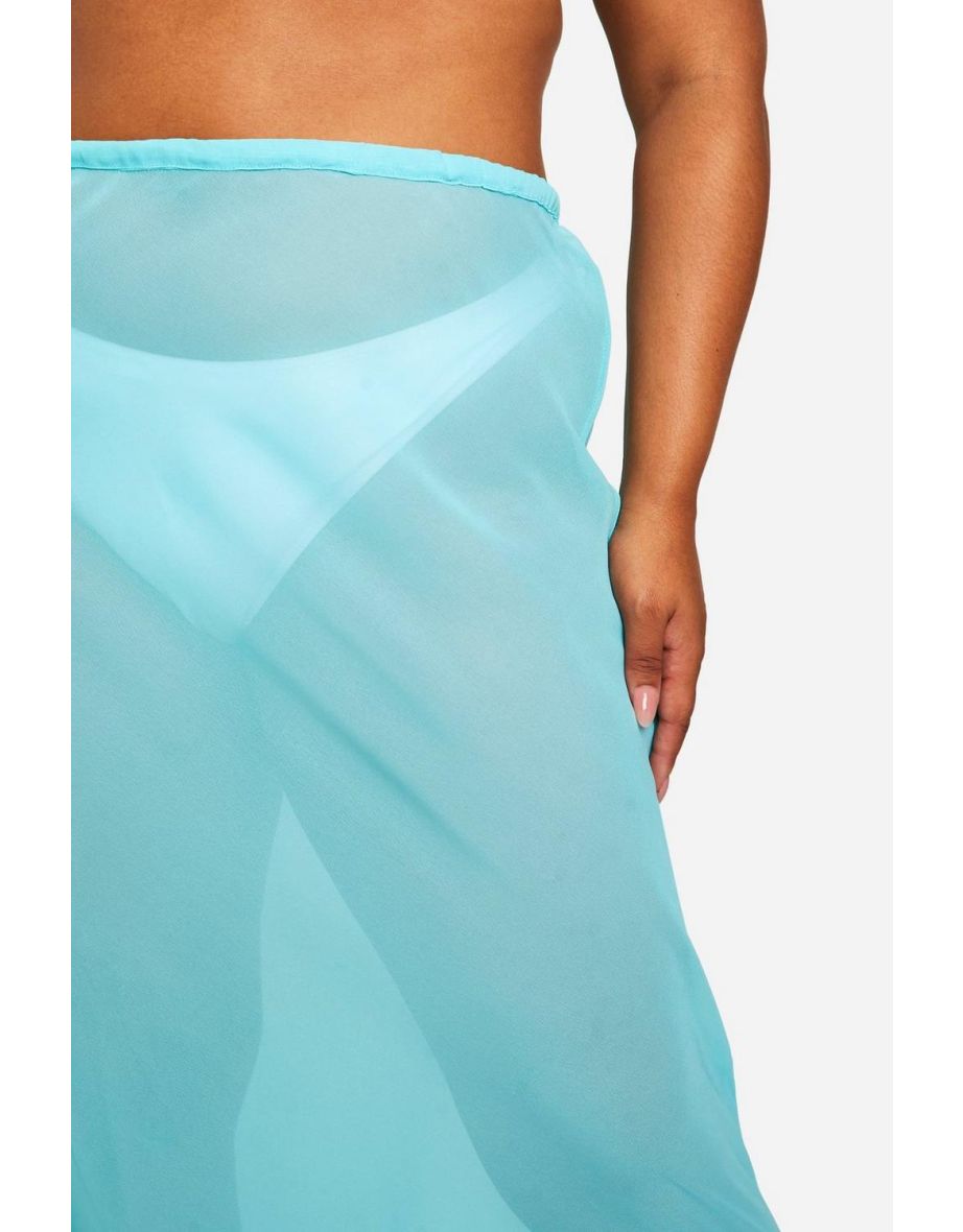 Plus Beach Maxi Skirt - aqua - 3
