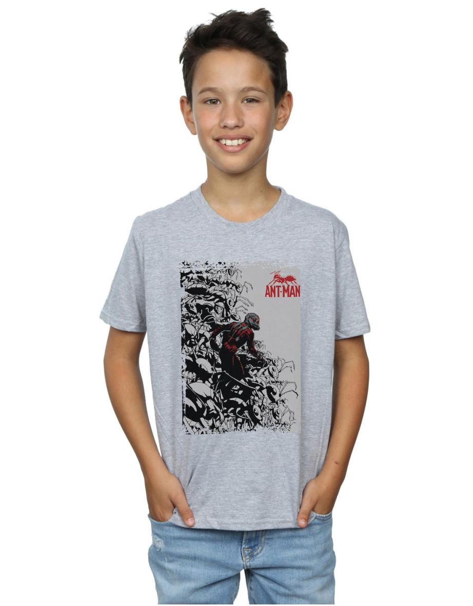 Marvel Boys Ant-Man Army T-Shirt - Sports Grey