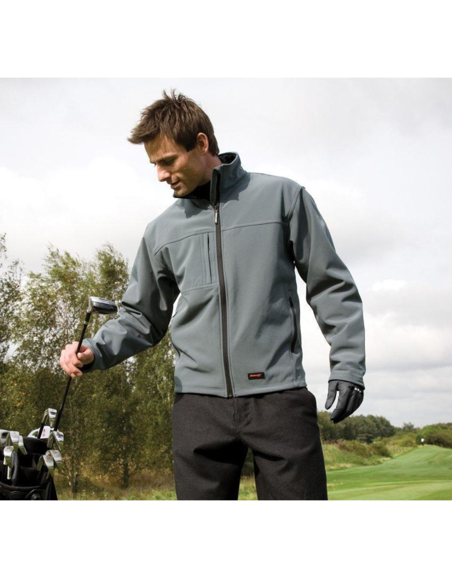 Result Mens Softshell Premium 3 Layer Performance Jacket (Waterproof, Windproof & Breathable) - Workguard Grey