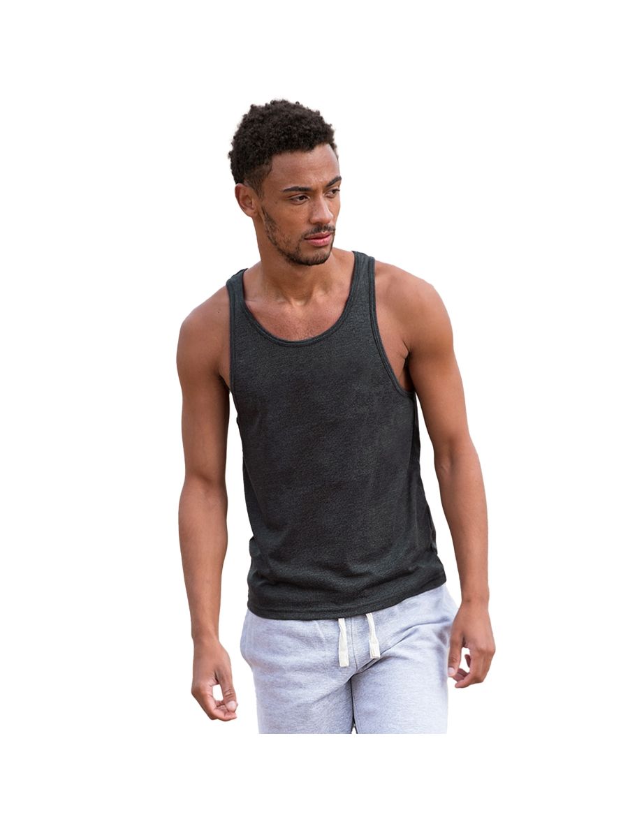 AWDis Just Ts Mens Tri-Blend Vest - Heather Black