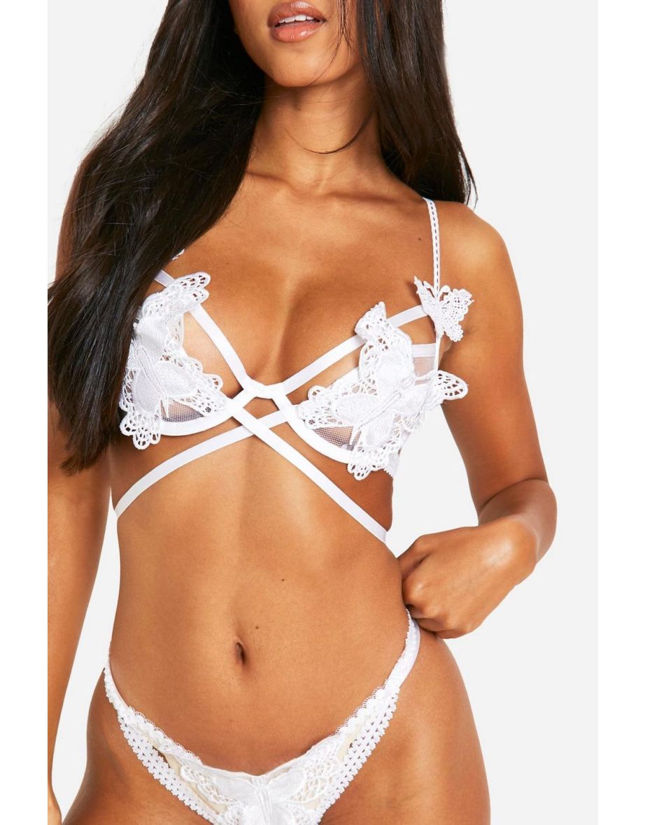 Butterfly Trim Strap Detail Bra - 3
