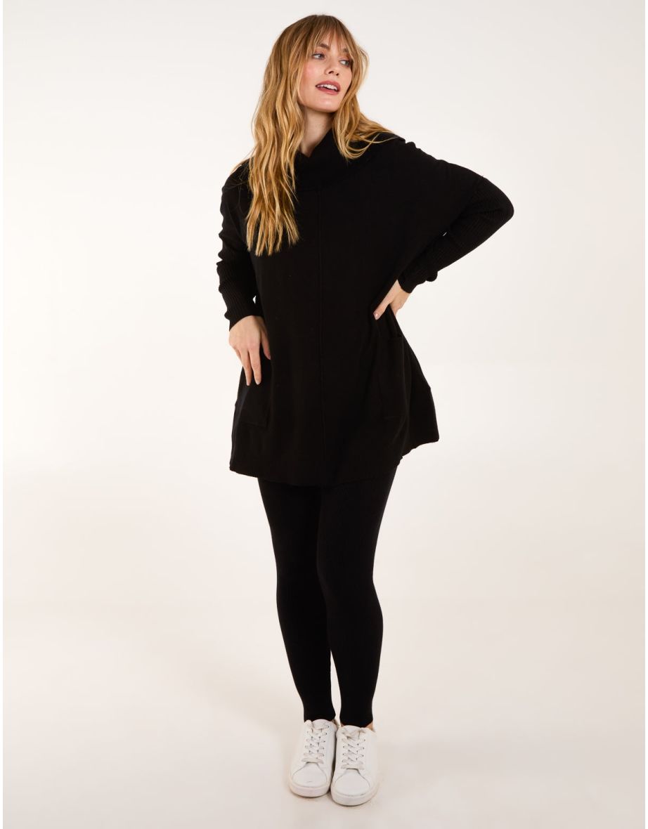 Ribbed Legging + Cowl Neck Jumper Set