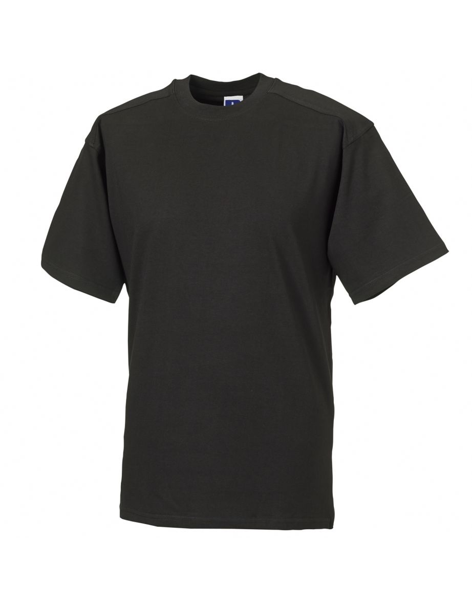 Russell Europe Mens Workwear Short Sleeve Cotton T-Shirt - Black - 3