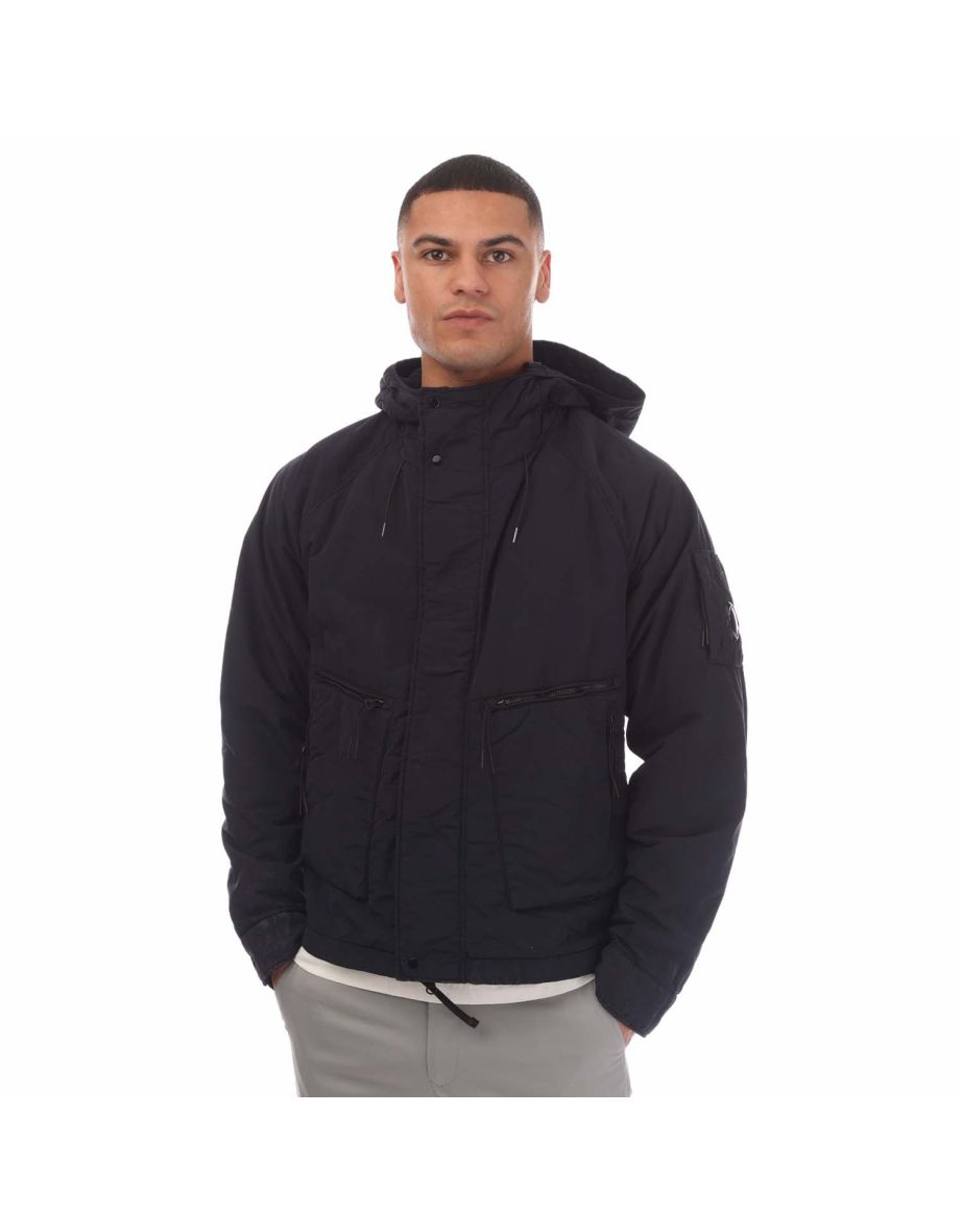 Men's C.P. Company Flatt Nylon Hooded Jacket in Blue