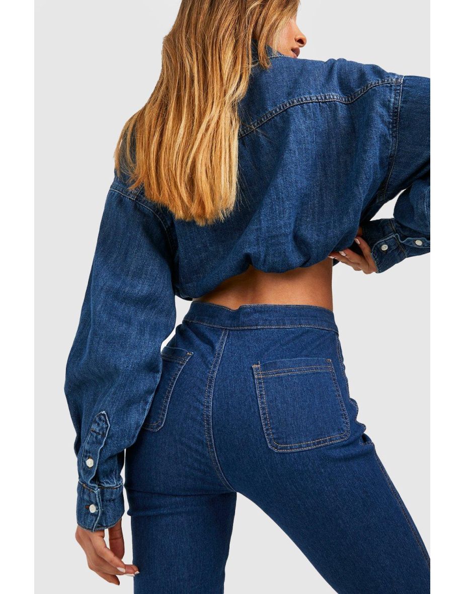 High Rise 5 Pocket Rip Knee Skinny Jean - indigo - 3