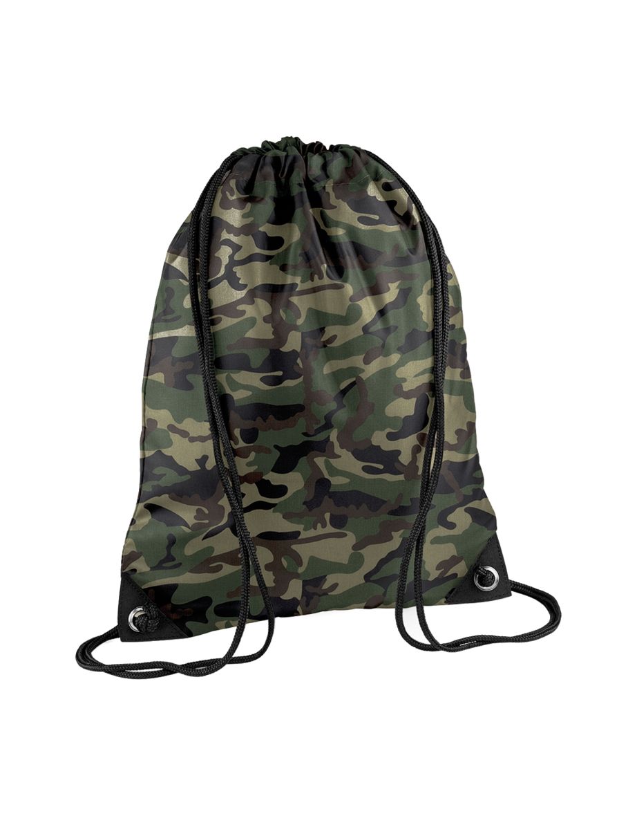 Bagbase Premium Camouflage Drawstring Bag - Camouflage Green