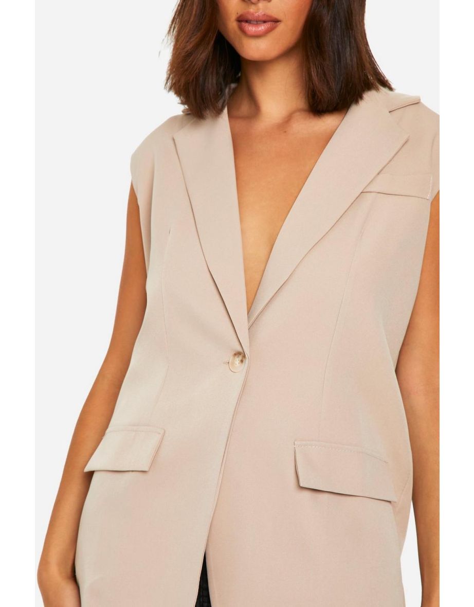 Longline Sleeveless Blazer - 3