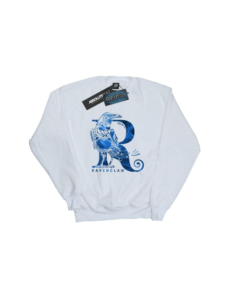 Harry Potter Girls Ravenclaw Raven Sweatshirt - White