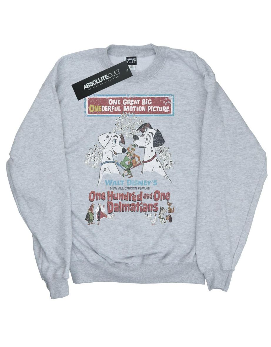 Disney Girls 101 Dalmatians Retro Poster Sweatshirt - Sports Grey