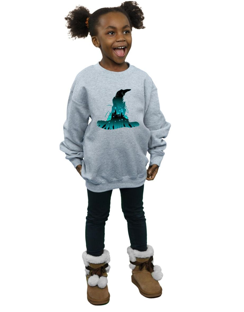 Harry Potter Girls Hogwarts Silhouette Sweatshirt - Sports Grey - 3