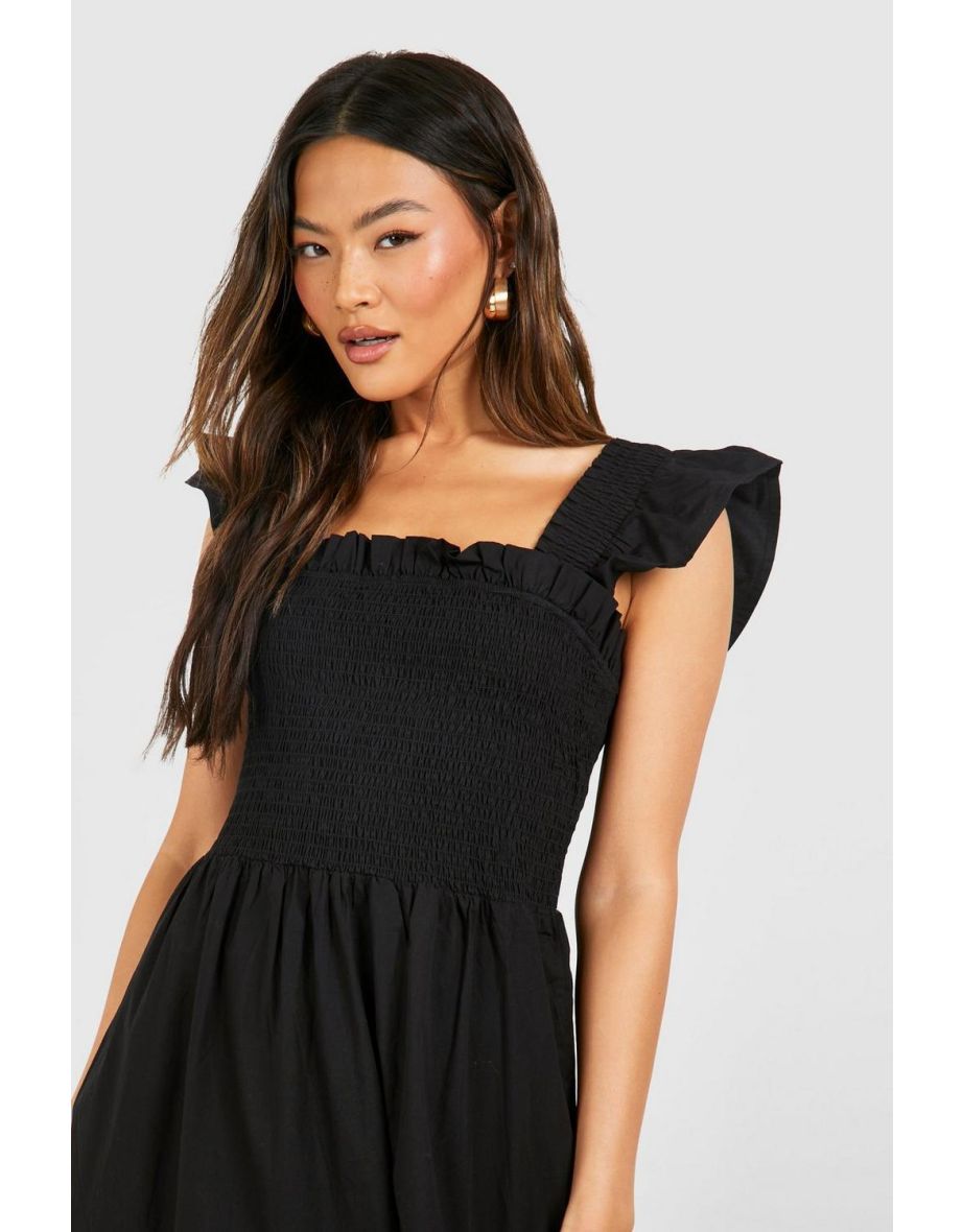 Cotton Tiered Maxi Dress - black - 3