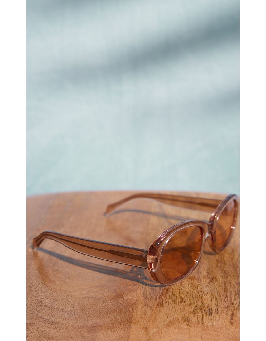 A.KJÆRBEDE Champagne Oversized Rounded Sunglasses - 2