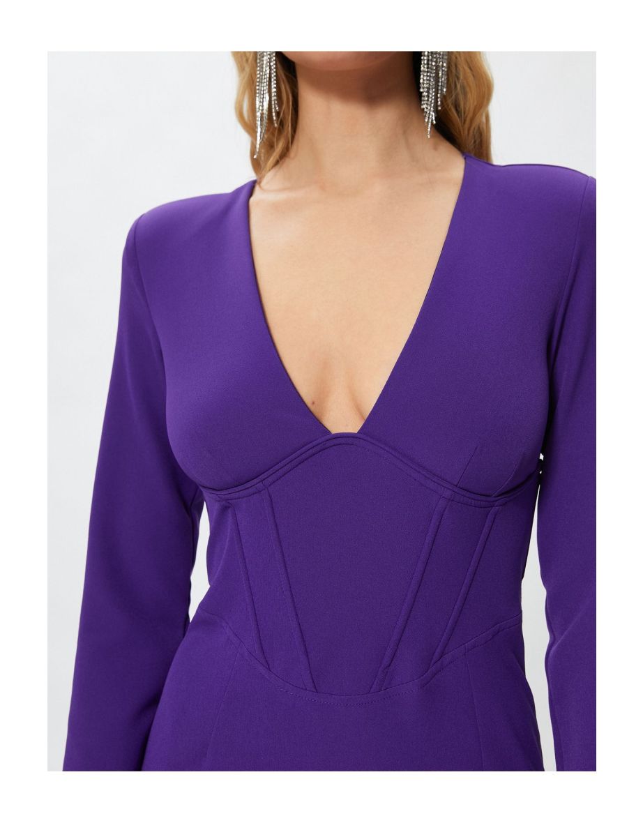 Evening & Prom Dress - Purple - Asymmetric - 5