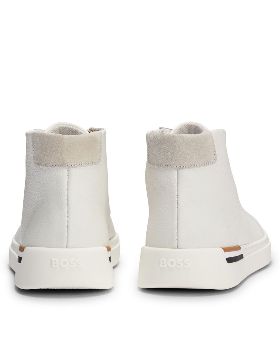 Men's Boss Clint Hi-Top Trainers in White - 5