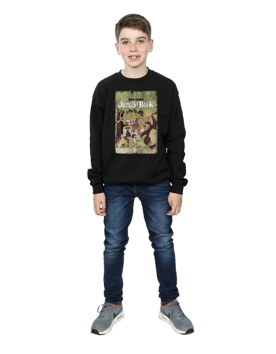 Disney Boys The Jungle Book Retro Poster Sweatshirt - Black - 3