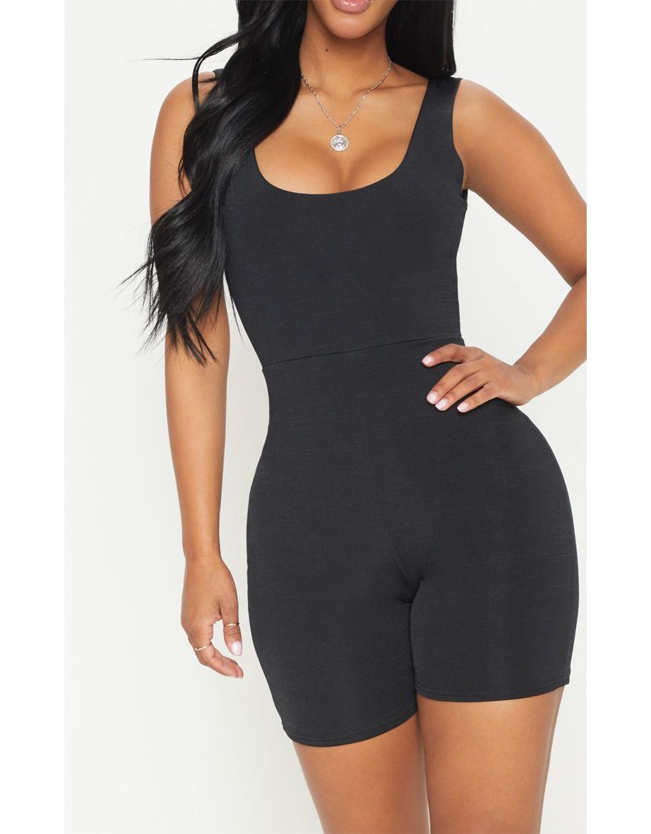 Shape Black Slinky Scoop Neck Unitard - 3