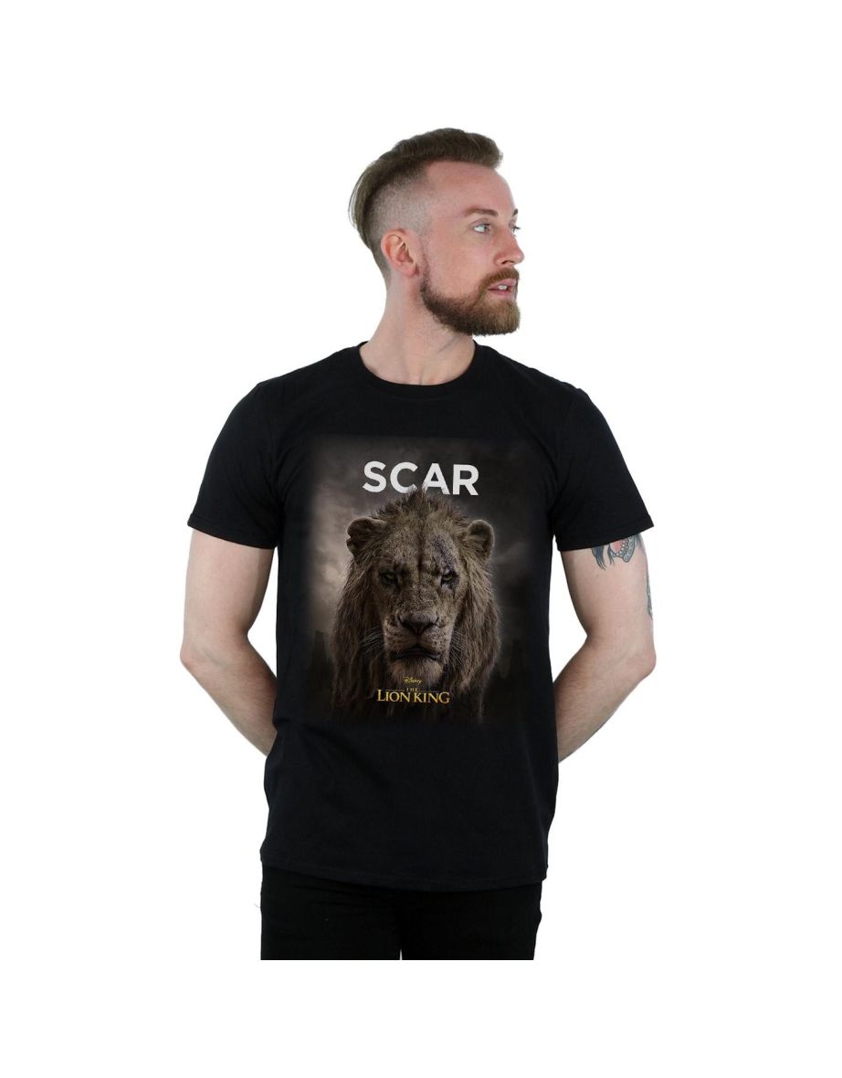 Disney Mens The Lion King Movie Scar Poster T-Shirt - Black