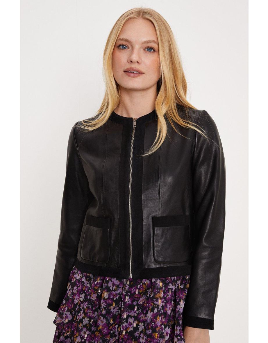 Oasis real leather jacket sale