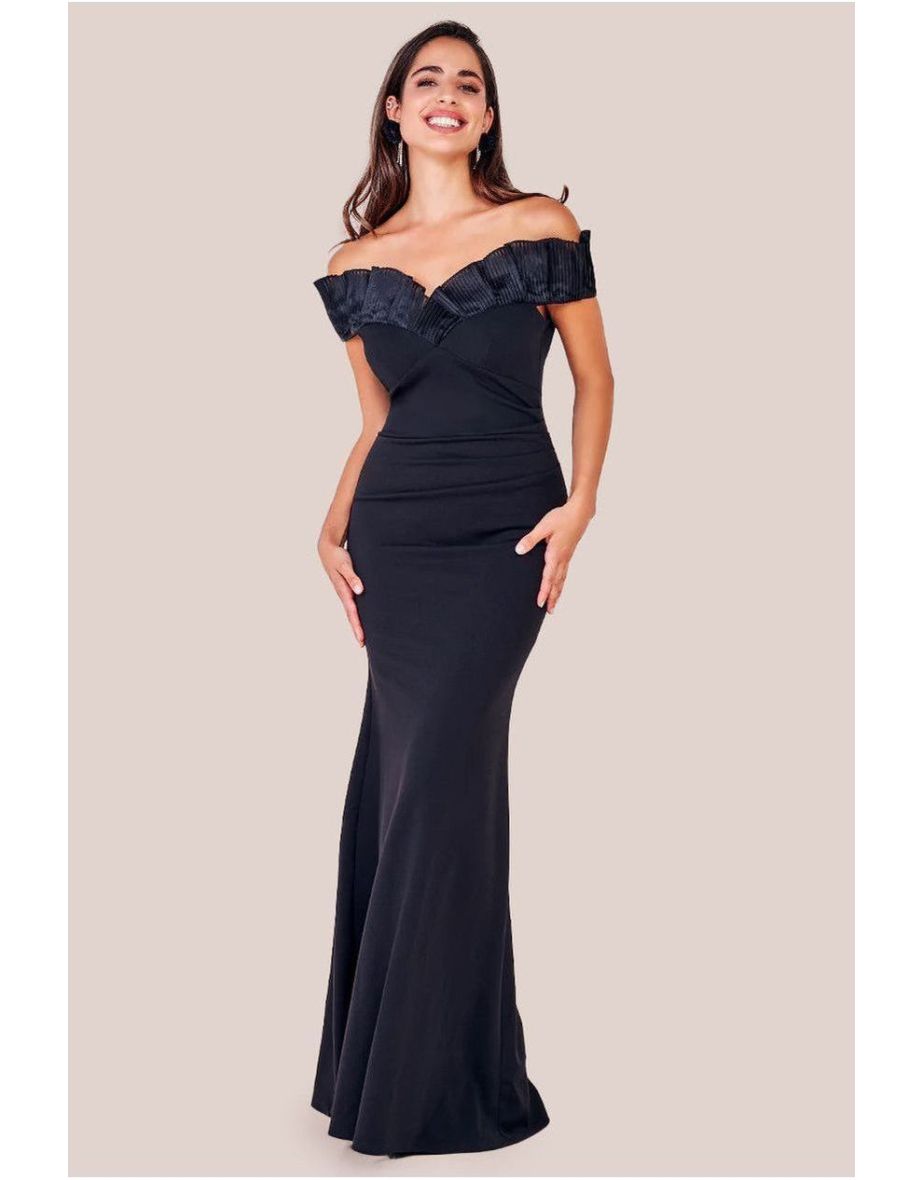 Black Off-Shoulder Mermaid Evening Dress