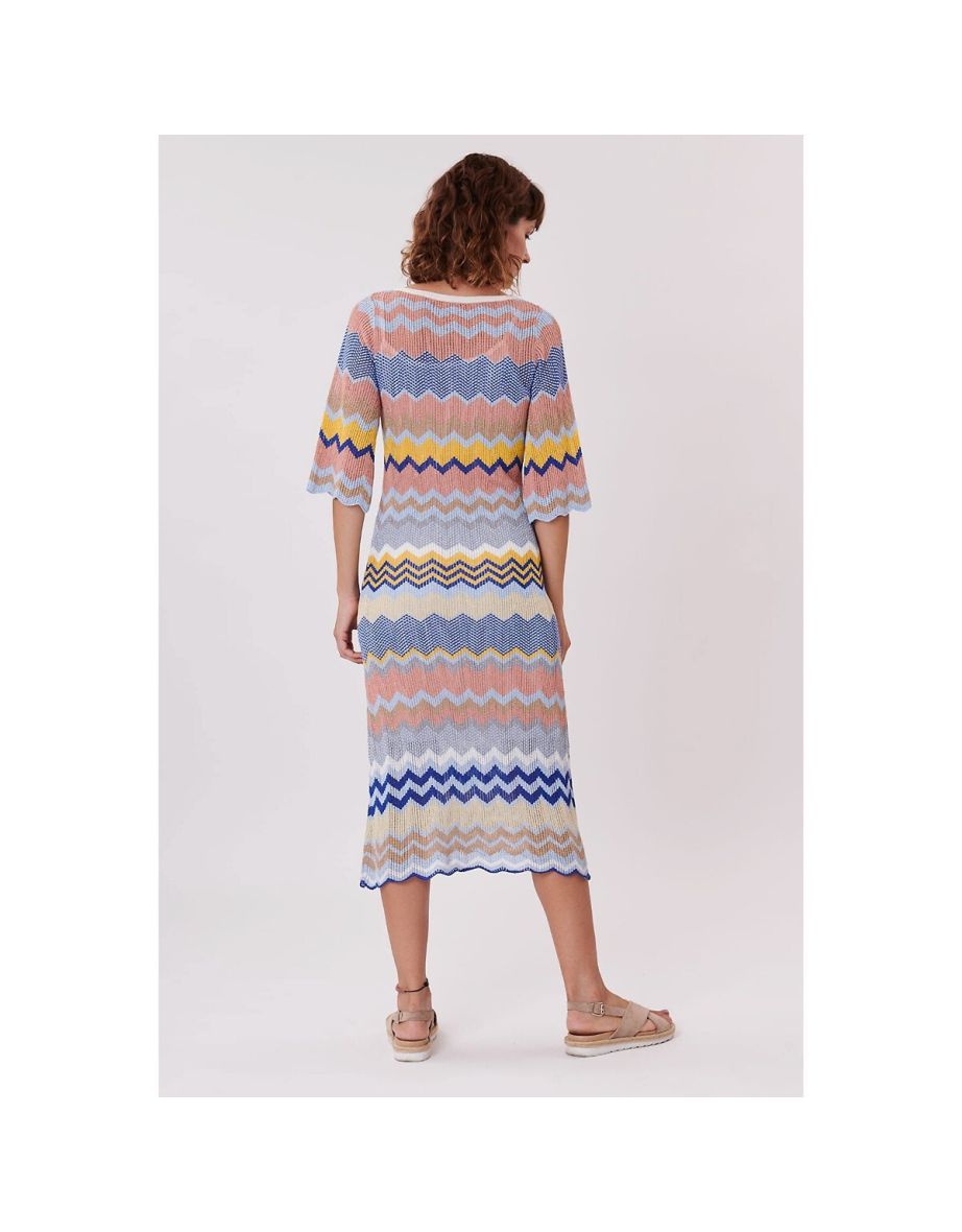 Hania Bodycon Midi Dress in Printed Cotton Mix - 3