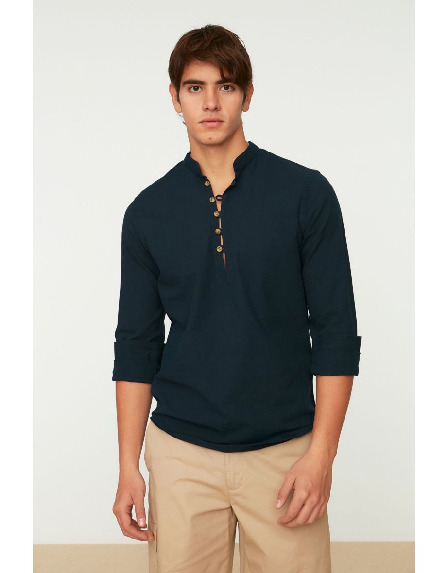 Shirt - Navy blue - Slim fit