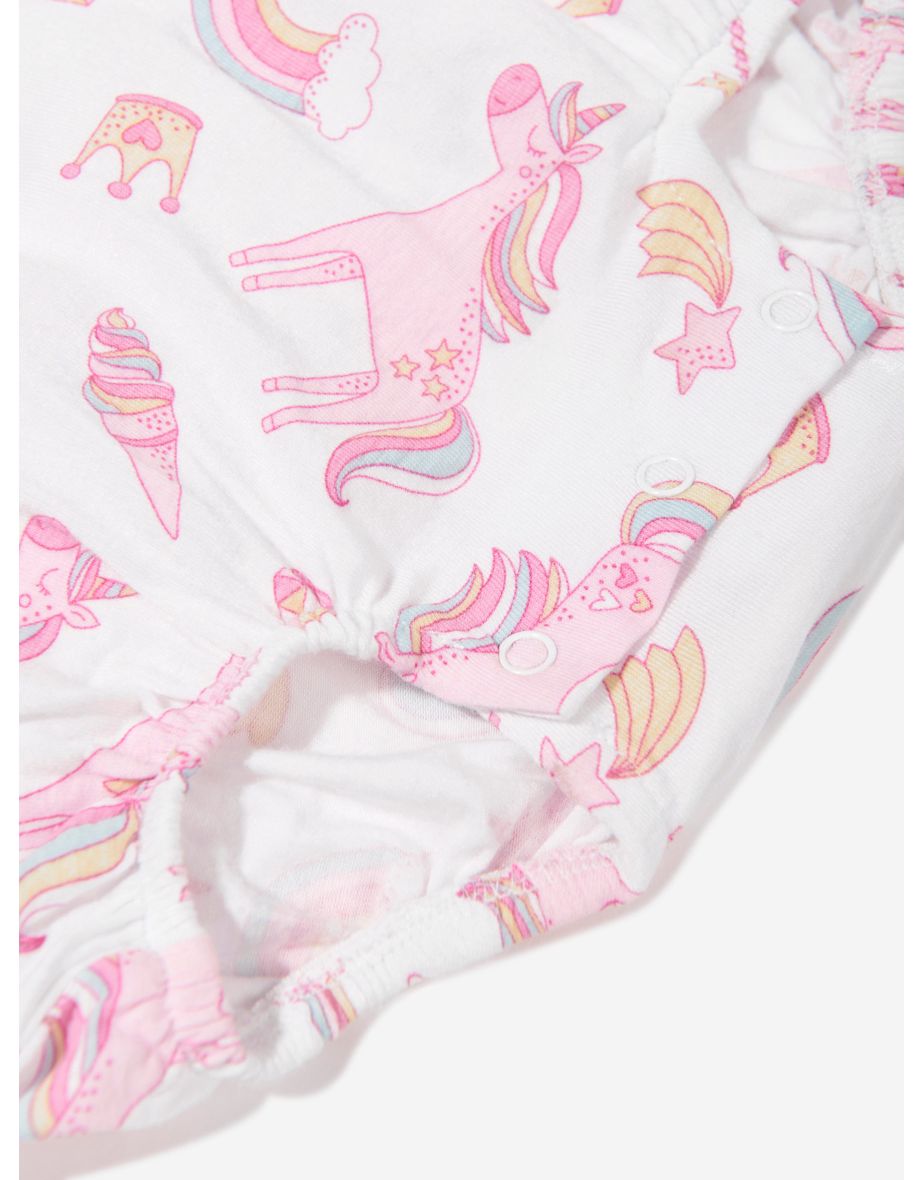 Baby Girls Believe In Magic Bubble Romper in White - 3