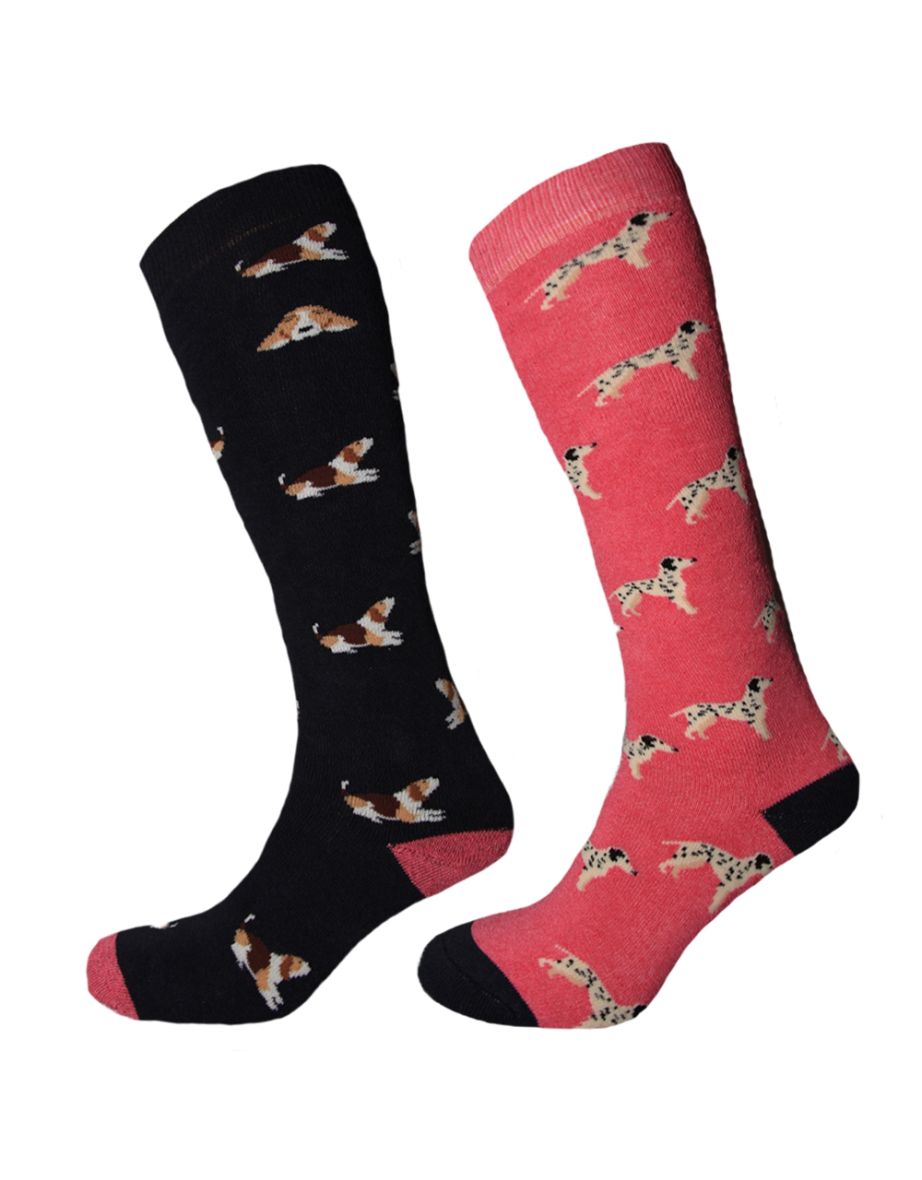 Simply Essentials Womens/Ladies Welly Socks (Pack Of 2) - Navy/Pink