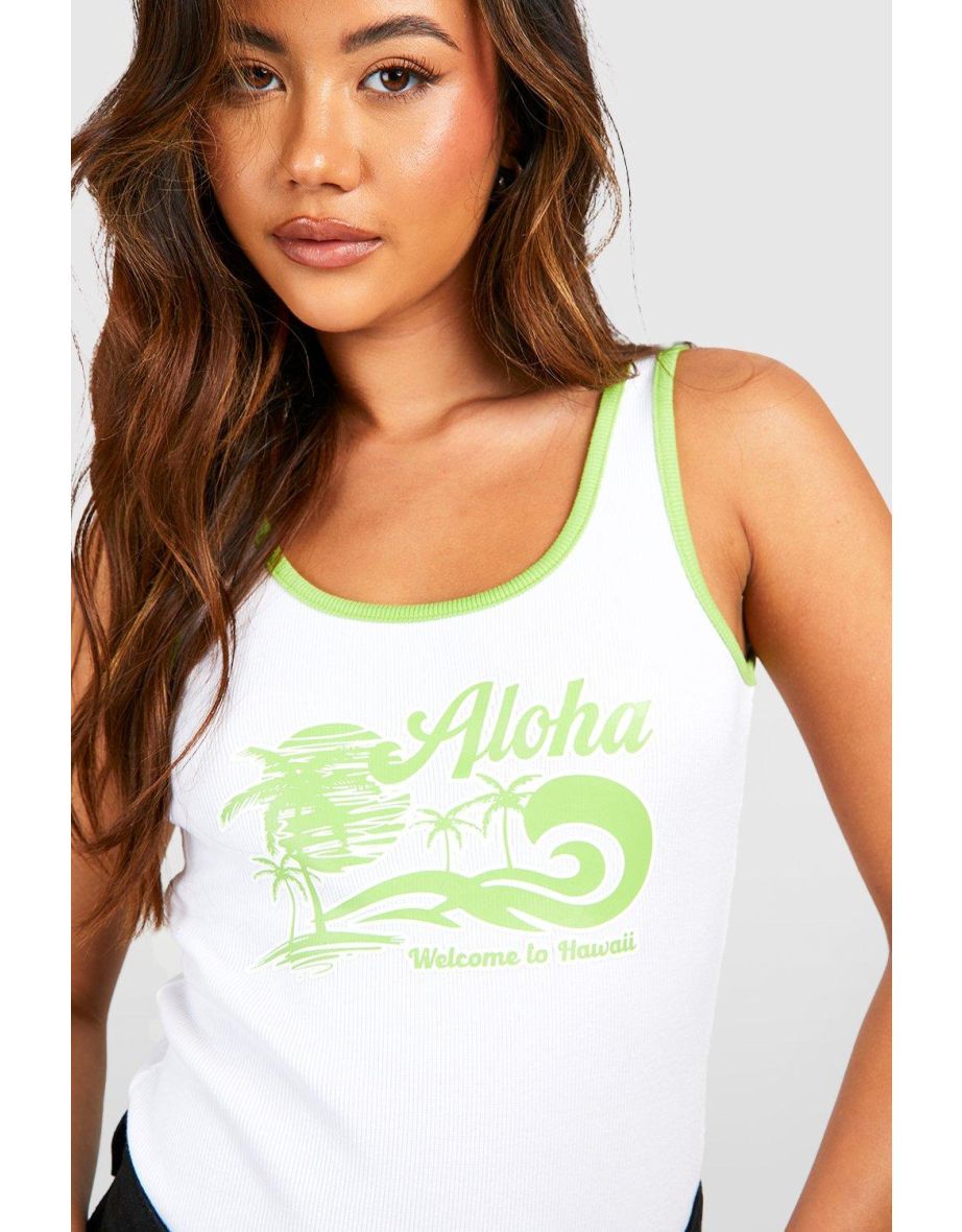 Aloha Rib Ringer Vest - white - 3