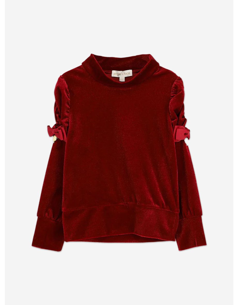 Girls Finella Velveteen Leggings Set in Red - 4