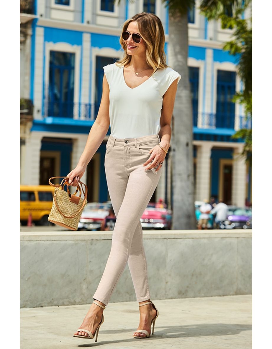 Ecru Perfect Skinny Jeans