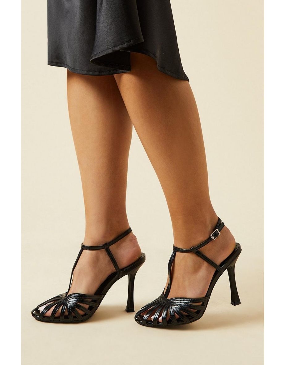 Dawn Caged Front T-Bar Court Shoes