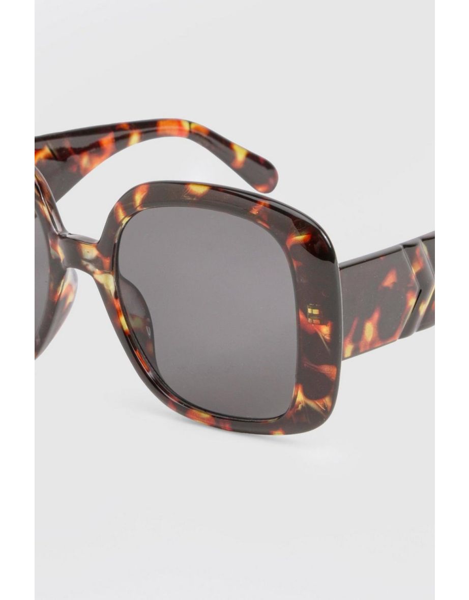 Tortoiseshell Oversized Sunglasses - dark brown - 3