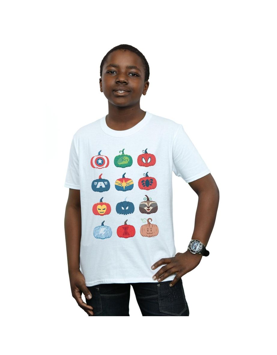 Marvel Boys Avengers Pumpkin Icons T-Shirt - White