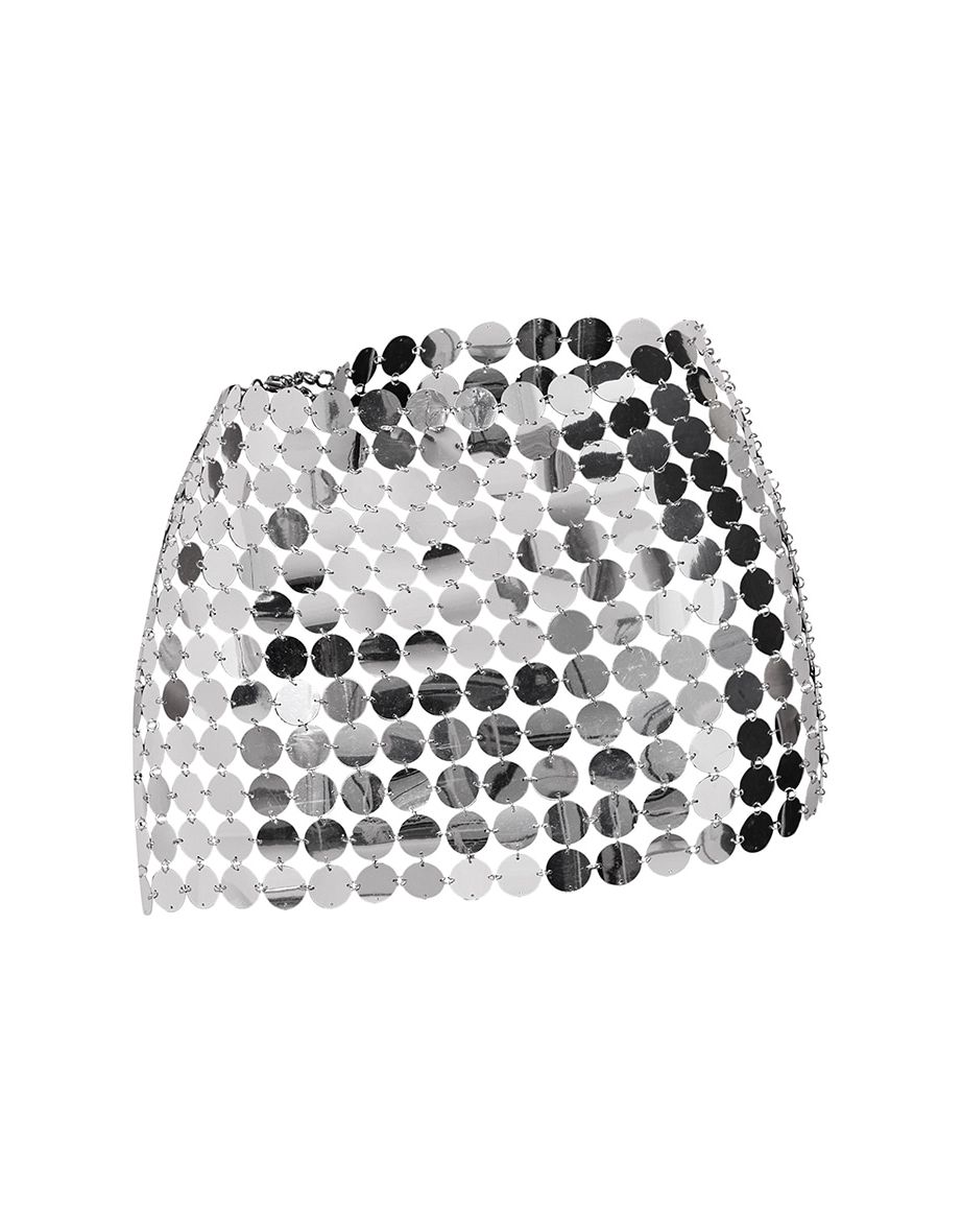 Silver Sequin Body Chain Skirt - 2
