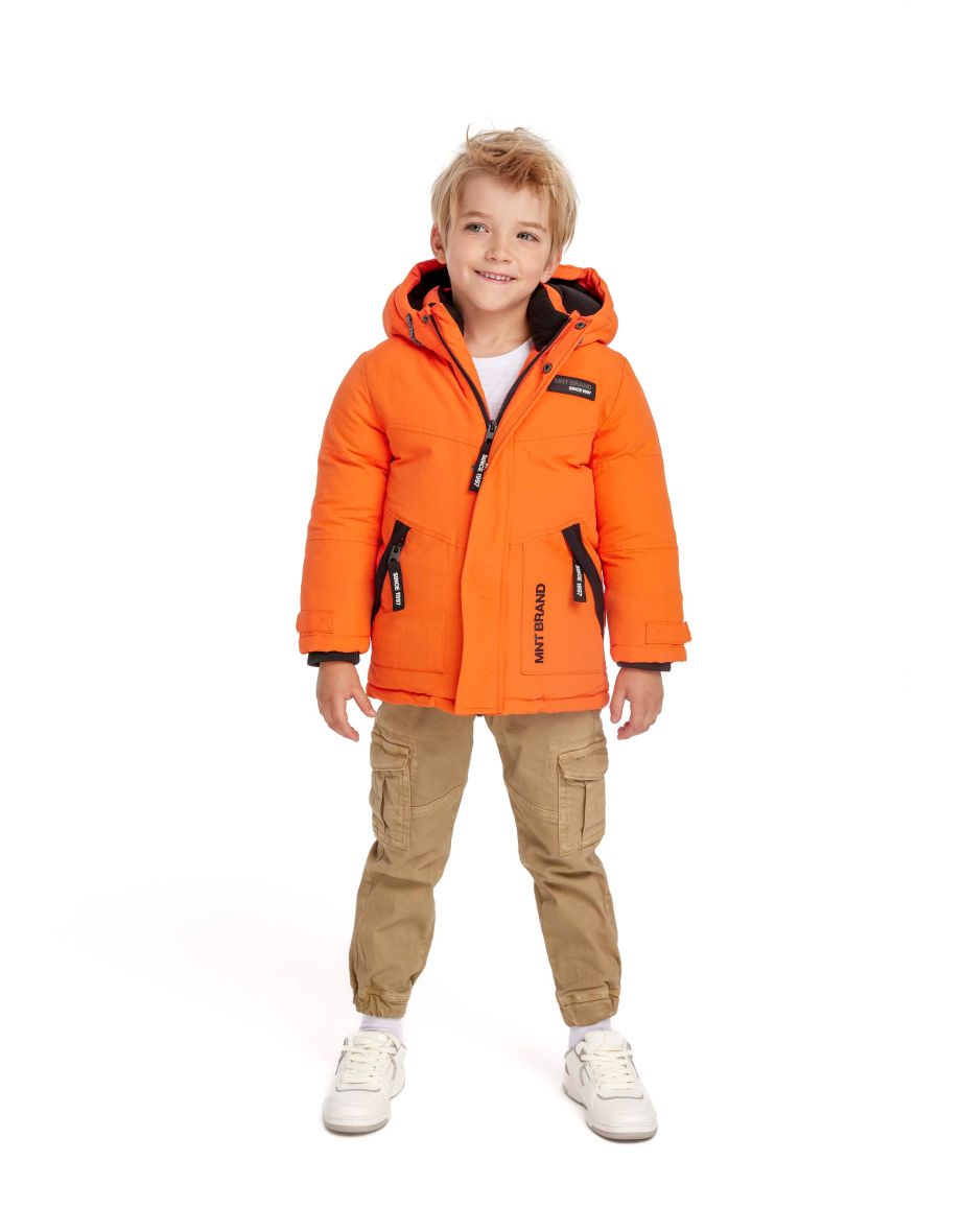 Boys Parka Jacket With Seam Details And Micro Fleece Lining