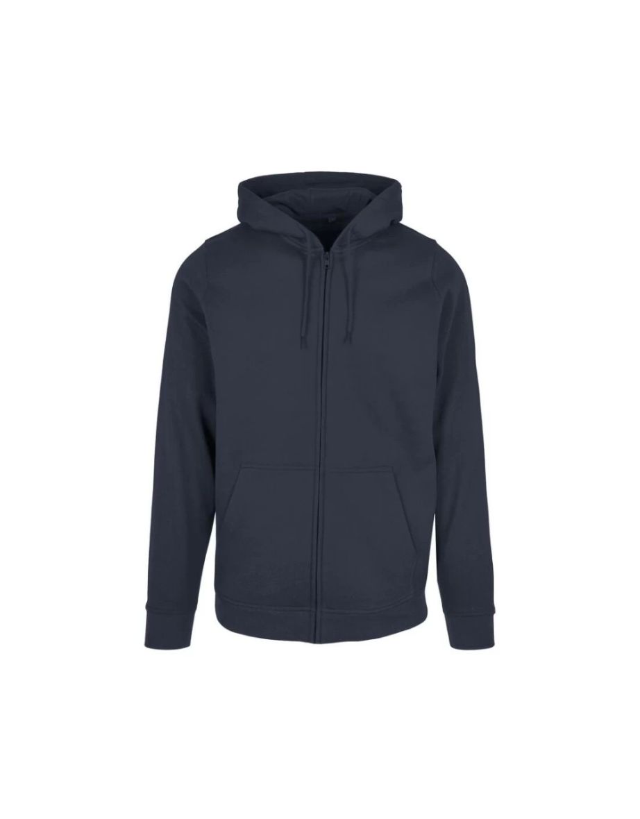 Mens Plain Full Zip Hoodie - Navy