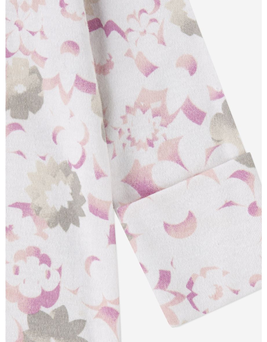 Baby Girls Flow AOP Babygrow in Ivory - 3