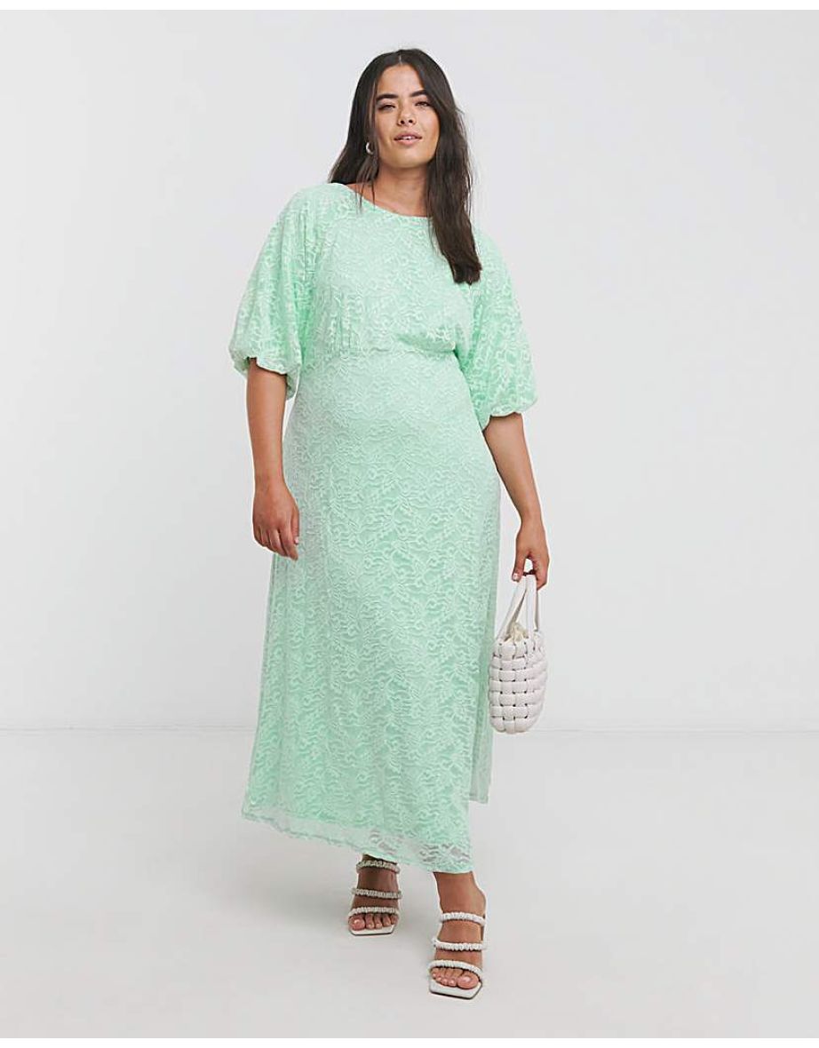 Joanna Hope Lace Dress With Puff Sleeves