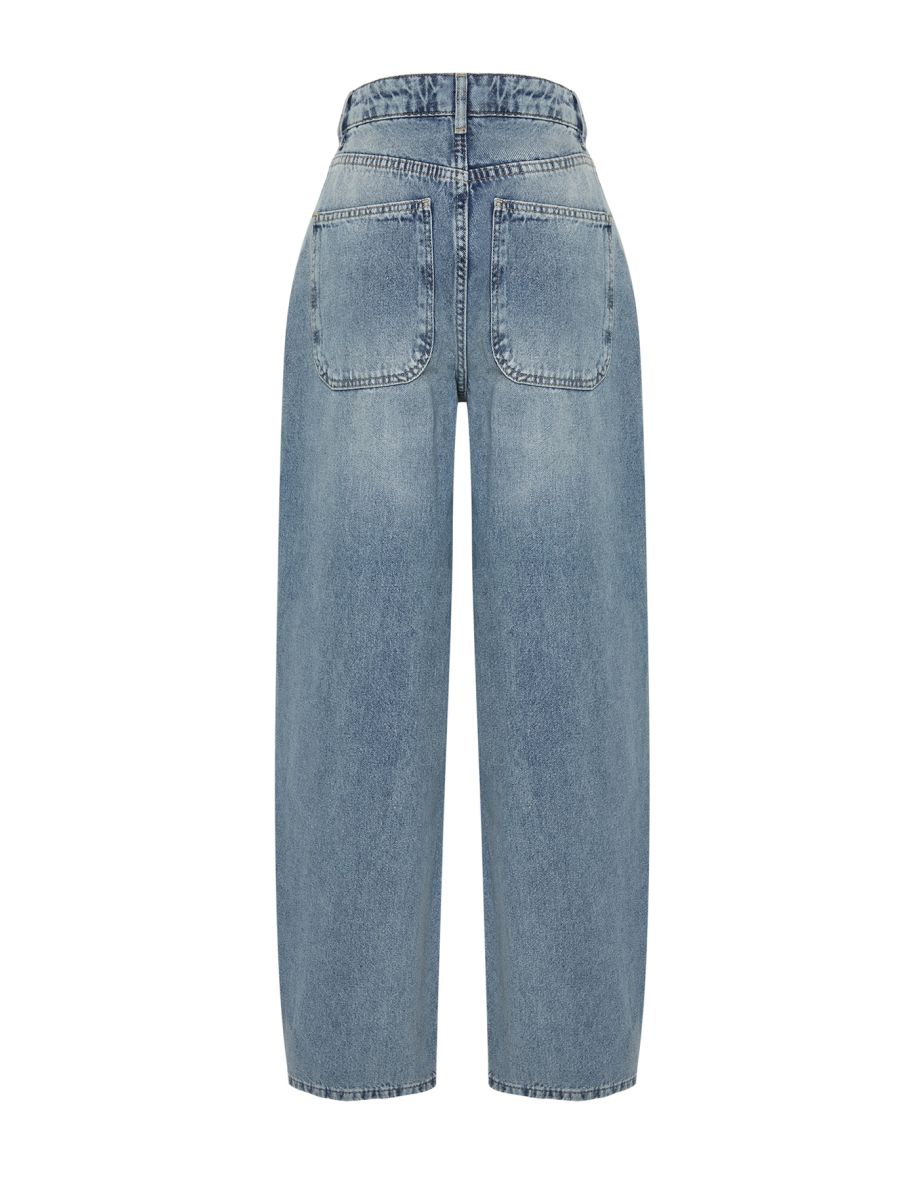 Blue Low Waist Skater Jeans - 7