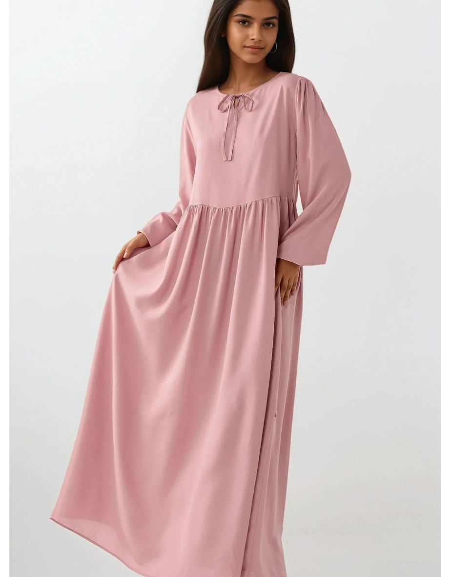 Maxi Dress with A-Form Fit and Crew Neck - 5