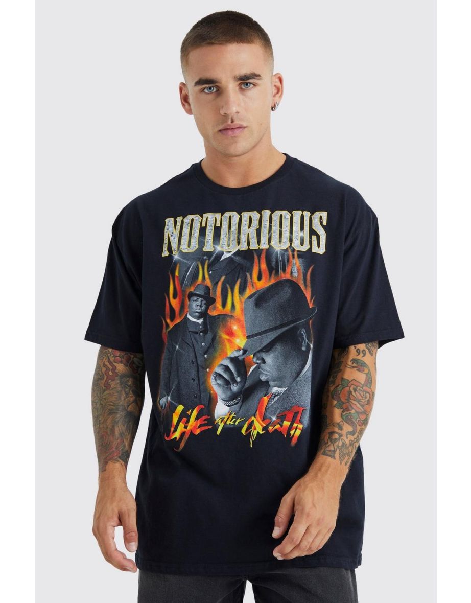 Oversized Notorious Biggie License T-shirt - black
