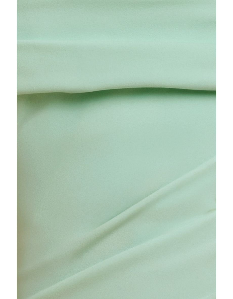 Goddiva One Shoulder Scuba Crepe Evening Maxi Dress - Mint Green - 3