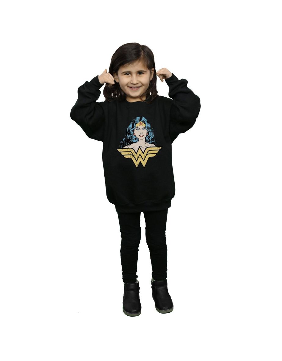DC Comics Girls Wonder Woman Gaze Sweatshirt - Black - 3
